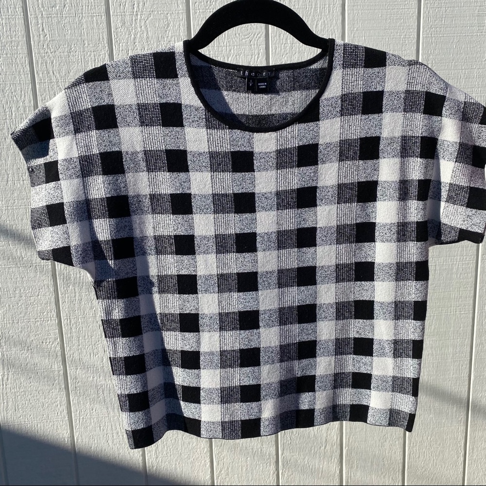 Theory Checkered Knit top, Small - Picture 13 of 13